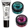 Kit Glow - 1 Gel Fixante + 2 Glitter (Rosa e Azul Néon) Biodegradável