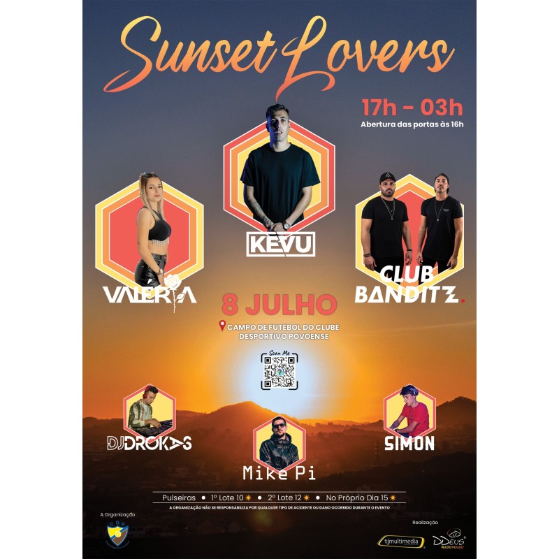 Vouncher Sunset Lovers (8 Julho - 17h00/03h00 - Póvoa da Galega)